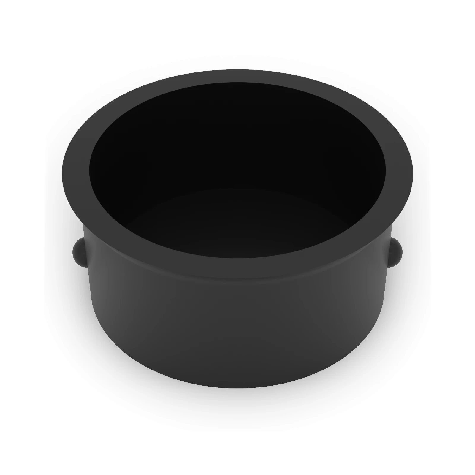 Black PETG solid stopper plug (end cap) for 50mm land drain pipe, cup shape with a flat solid floor